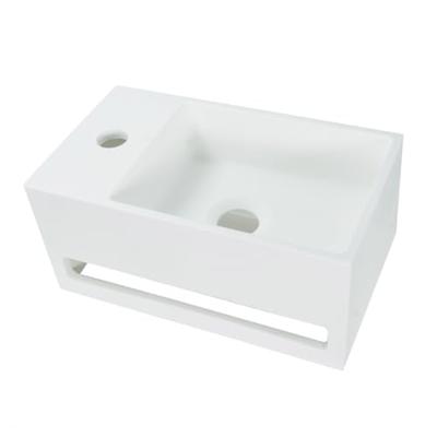 Fontein BWS Veroni met Handdoekhouder Solid Surface Mat Wit (kraangat links)