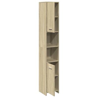 Badkamerkast 30x30x183,5 cm spaanplaat sonoma eikenkleurig