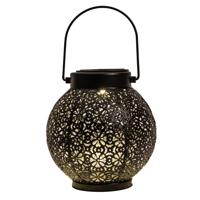 Anna's Collection Solar lantaarn metaal mat zwart 16 x 14,5 cm - thumbnail