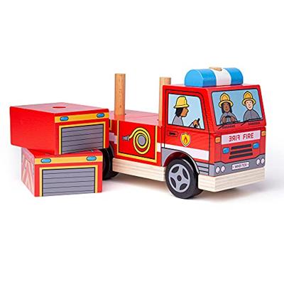 Bigjigs houten stapelspel brandweerwagen