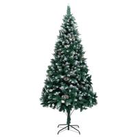 Kunstkerstboom met dennenappels en witte sneeuw 210 cm - thumbnail