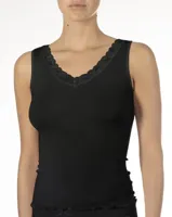 Dames wollen Hemd met kant - Merino Wollen dames ondergoed - Warm onderhemd - thumbnail