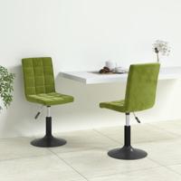 VidaXL Eetkamerstoelen draaibaar 2 st fluweel lichtgroen - thumbnail