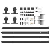 Doos met onderdelen voor schuifdeur 152,5 cm staal zwart - thumbnail
