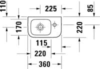 Duravit No.1 fontein 36x22x12cm Hoogglans Wit 07453600412 - thumbnail