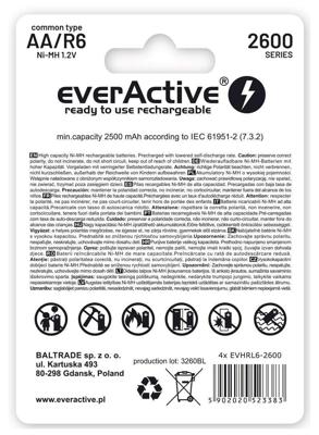 Akumulatorki everActive Ni-MH R6 AA 2600 mAh Professional Line