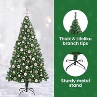 VidaXL Kunstkerstboom groen 180 cm pvc en staal en kunststof - thumbnail