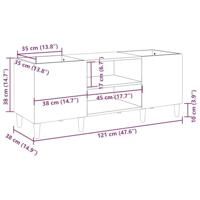 Platenkast 121x38x48 cm bewerkt hout wit - thumbnail