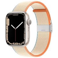 Nylon bandje met klemsluiting - Beige - Geschikt voor Apple Watch 44mm / 45mm / 46mm / 49mm - thumbnail