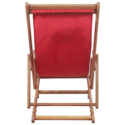 Strandstoel inklapbaar stof en houten frame rood