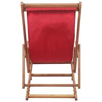 Strandstoel inklapbaar stof en houten frame rood - thumbnail