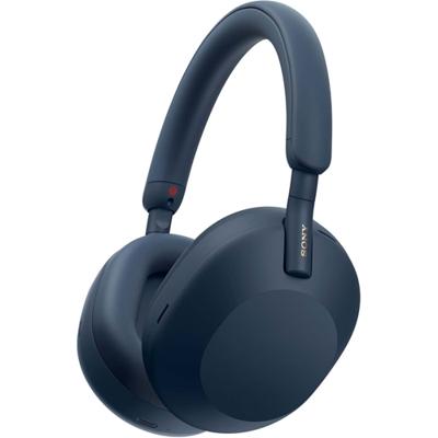 Sony WH-1000XM5 Over Ear headset Bluetooth Stereo Blauw High-Resolution Audio, Ruisonderdrukking (microfoon), Noise Cancelling Indicator voor batterijstatus,