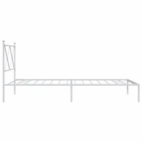 Bedframe met hoofdbord metaal wit 100x200 cm - thumbnail