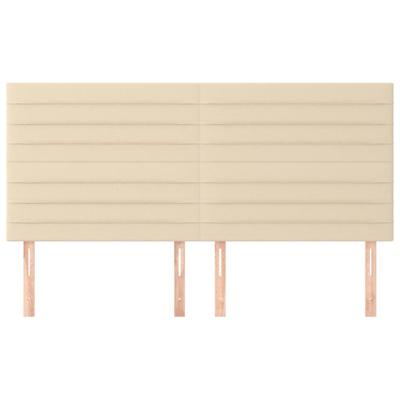 Hoofdborden 4 st 90x5x78/88 cm stof crèmekleurig