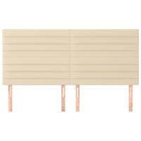 Hoofdborden 4 st 100x5x78/88 cm stof crèmekleurig - thumbnail