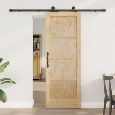 Schuifdeur met Bevestigingsset 73.5x198.5 cm Massief Hout