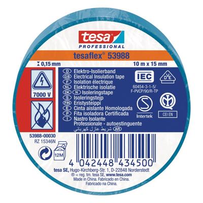 tesa 53988-00030-00 Isolatietape tesa Professional Blauw (l x b) 10 m x 15 mm 1 stuk(s) tesa 53988-00030-00 Isolatietape tesa Professional Blauw (l x b) 10 m x 15 mm 1 stuk(s)