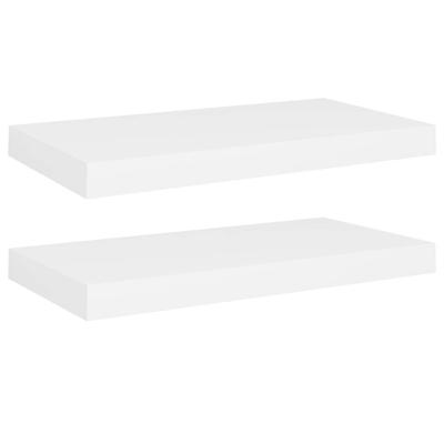 Wandschappen zwevend 2 st 50x23x3,8 cm MDF wit Wandschappen zwevend 2 st 50x23x3,8 cm MDF wit