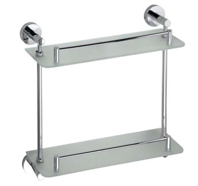 Dubbele Glazen Planchet Sapho X-Round 40x40 cm Chroom / Melkglas