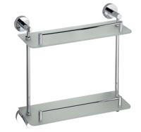 Dubbele Glazen Planchet Sapho X-Round 40x40 cm Chroom / Melkglas - thumbnail