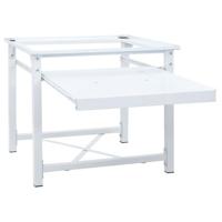 Wasmachineverhoger met uittrekbaar schap wit - thumbnail