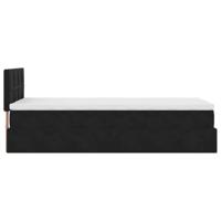 Ottoman bed met matras 80x200cm fluweel zwart - thumbnail