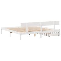 Bedframe zonder matras massief grenenhout wit 200x200 cm - thumbnail