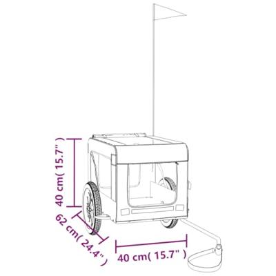 Hondenfietstrailer oxford stof en ijzer blauw en zwart - thumbnail