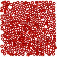 Creativ Company Rocailles, d 3 mm, afm 8/0, gatgrootte 0,6-1,0 mm, donkerrood, 25 gr/ 1 doos - thumbnail