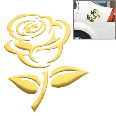 3D Rose patroon auto Sticker grootte: 10.5 cm x 8 cm (approx.)(Gold) 3D Rose patroon auto Sticker grootte: 10.5 cm x 8 cm (approx.)(Gold)