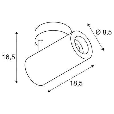 SLV Led opbouwspotNuminos 20w - 2700K - 8,5cm zwart - 1004195