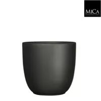 Mica Decorations Tusca ronde pot zwart 25x28cm - thumbnail