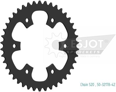 ESJOT Chain wheel 520 42z steel black