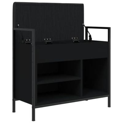 Schoenenbankje 65,5x32x57,5 cm bewerkt hout zwart