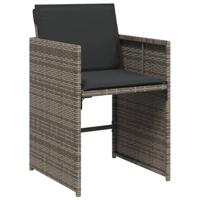 9-delige Tuinset met kussens poly rattan grijs - thumbnail