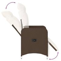 Tuinstoelen 2 st verstelbaar met tafel poly rattan bruin - thumbnail