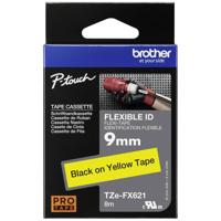 Brother TZe-FX, TZ-FX TZe-FX621 Tapekleur: Geel Tekstkleur:Zwart 9 mm 8 m - thumbnail