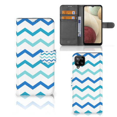 Samsung Galaxy A12 | Telefoon Hoesje | Zigzag Blauw Samsung Galaxy A12 | Telefoon Hoesje | Zigzag Blauw