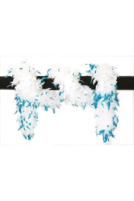 Luxe boa aqua/wit