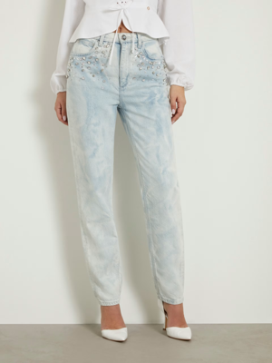 Guess Mom Jeans Dames Lichtblauw - Maat 26 - Kleur: Lichtblauw | Soccerfanshop