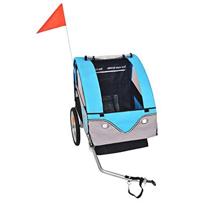 Fietstrailer 30 kg grijs en blauw Fietstrailer 30 kg grijs en blauw