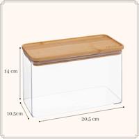 OTIX Cracker Bewaardoos Transparant Knackebrod Vershouddoos Bamboe - thumbnail