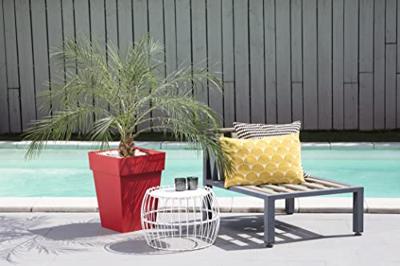 EDA Toscaanse middelhoge vierkante bloempot - 39 x 39 x H 53 cm - 51 L - Robijnrood