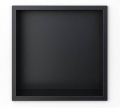 Looox BoX nis - 30X30X7cm - inbouw - met flens - zwart mat box30flmz