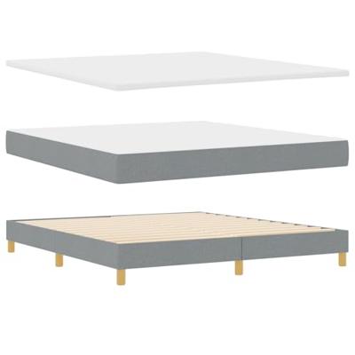 Boxspringbed met matras Lichtgrijs 180 x 200 cm Stof