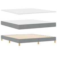 Boxspringbed met matras Lichtgrijs 180 x 200 cm Stof - thumbnail