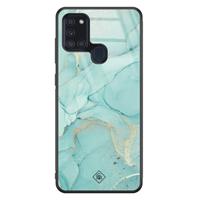 Samsung Galaxy A21s glazen hardcase - Touch of mint - thumbnail