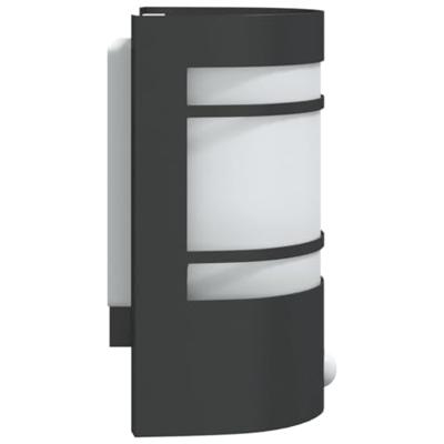 VidaXL Buitenwandlampen 2 st met sensors roestvrijstaal zwart VidaXL Buitenwandlampen 2 st met sensors roestvrijstaal zwart