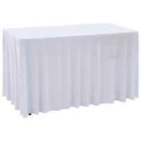 VidaXL 2 st tafelhoezen stretch met rok 183x76x74 cm wit - thumbnail