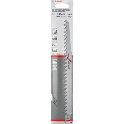 Bosch Accessories 2608650682 Reciprozaagblad S 1542 K, Top for Wood, set van 5 stuks Zaagbladlengte 240 mm 5 stuk(s)